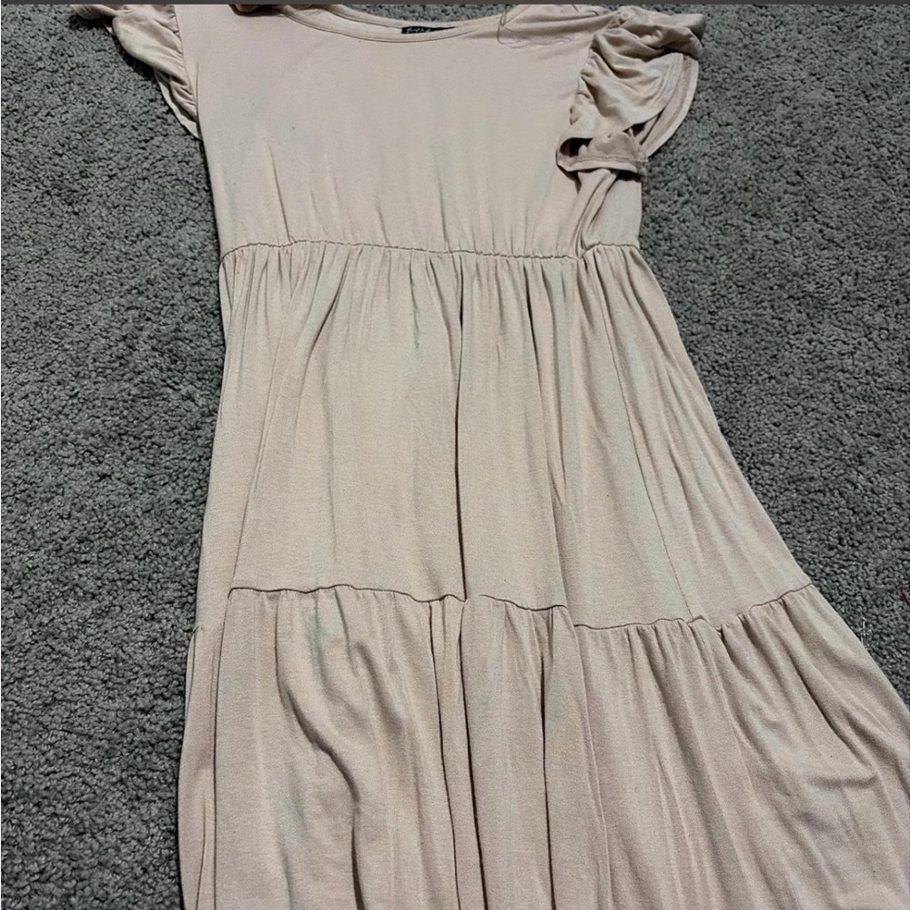 Elegant Beige Kids Casual Dress